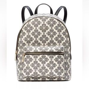New Kate Spade Spade Flower Medium Backpack Signature Logo Black Multi